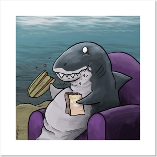 Snacking Shark Posters and Art